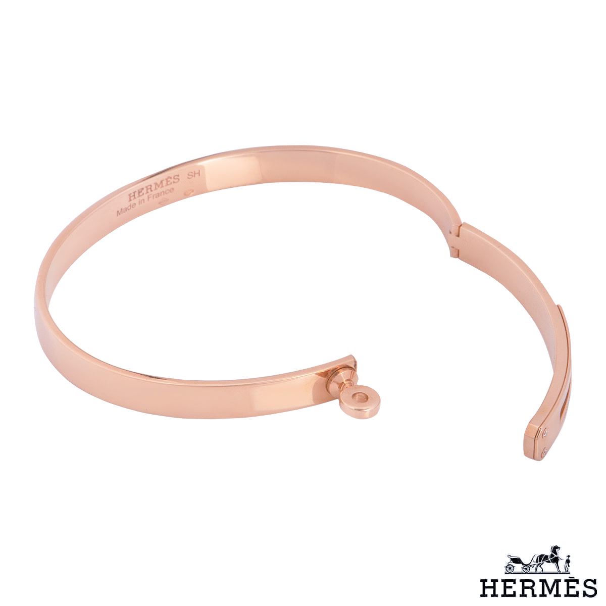 Shop HERMES Kelly 2016 SS Kelly Bracelet Rose Gold 750/1000 57 diamonds by  Grijze